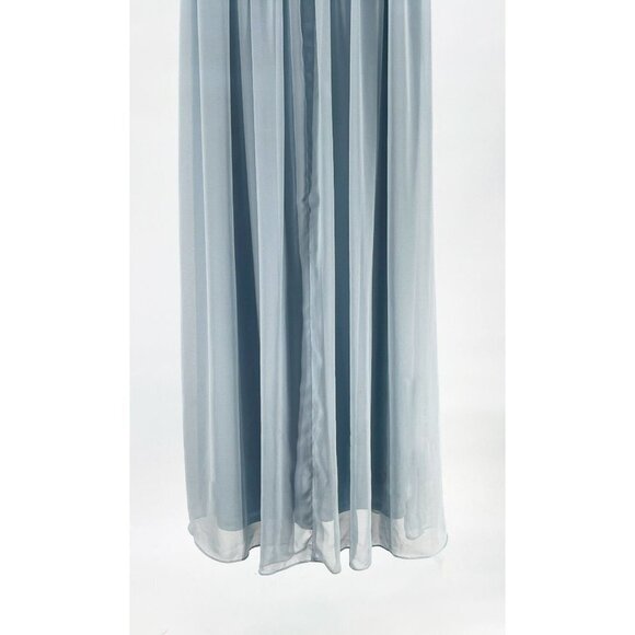 Dessy Collection Sleeveless Chiffon Draped V-Neck Surplice Maxi Dress Mist 2894 - Picture 9 of 11